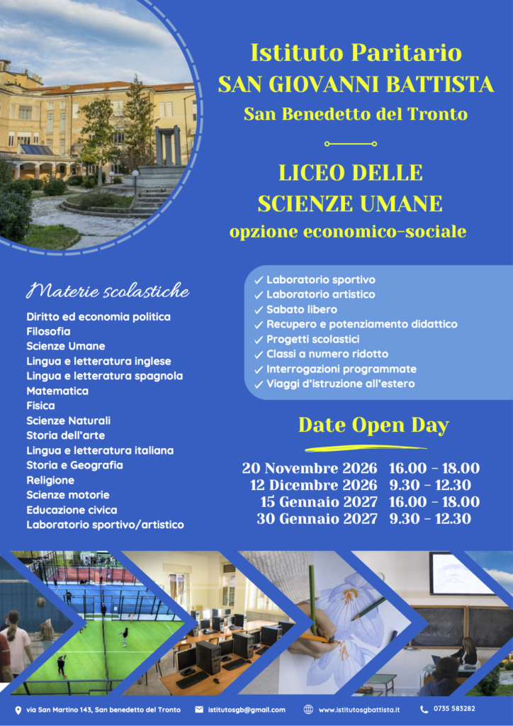 Poster con date Open Day 2026 2027